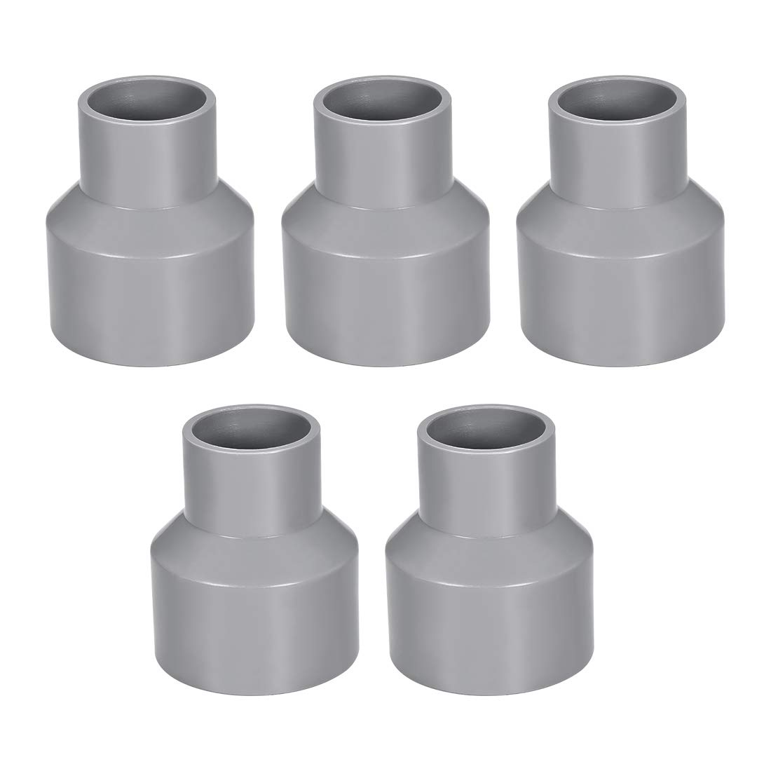 sourcing map PVC DWV Reducing Coupling Schedule 40 Gray 32mm x 50mm Socket 5Pcs