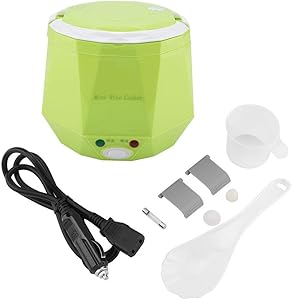 Electric Rice Cooker for Truck, 24V 140W 1.3 L Electric Portable Multifunctional Rice Cooker Food Steamer for Truck, Rice Cooker (Green)