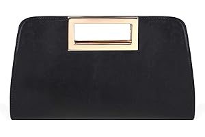 Vaschy Clutch Purse for Women,Fashion Vegan Leather Cut-Out Handle Evening Handbag Crossbody Shoulder Bag for Wedding,Party