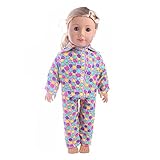 Wensltd Clearance! Cute Design Pajamas Clothes Set For 18 inch Our Generation American Girl Doll (E)