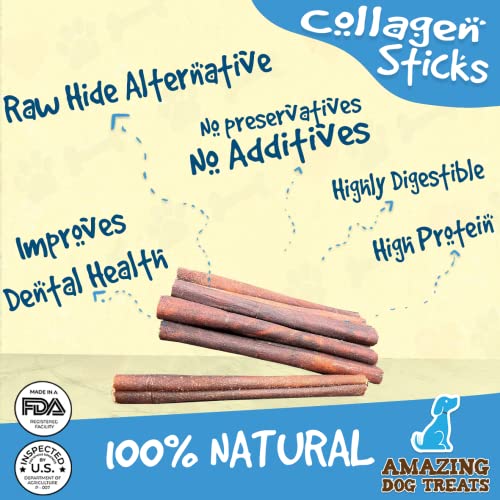 Amazing Dog Treats 1112" Jumbo Collagen Sticks (4 Count) OdorFree