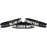 SayitBands Thin Red Line Silicone Wristband - Dad Police Officer Support Bracelet