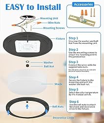 2 Pack Black Ceiling Light, 10.31 Inch LED Ceiling