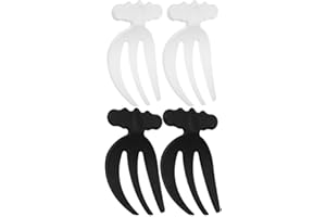 Veemoon 4pcs Black and White Plastic Salad Claws Forks, Small Reusable Kitchen Mixing and Serving Tools