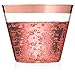 9 oz Rose Gold Plastic Cups – Pack Of 100 Clear Party Tumblers With Elegant Rose Gold Rim – Reusable & Disposable Party Supplies For Wedding, Birthday & Bachelorette Party, Baby Shower or Any Occasion