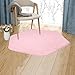 beebeerun Kids Play Mat Plush Carpet Rug Hexagon Coral Play Mat Rug for Princess Tent