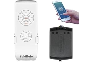 YUKIHALU Smart WiFi Ceiling Fan Remote Control Kit, Universal Fan Remote, Controlled by Remote/WiFi/Voice, 3 Speeds 12 Timing, Compatible with Alexa, Google Assistant, Smart Life App, No Hub Required