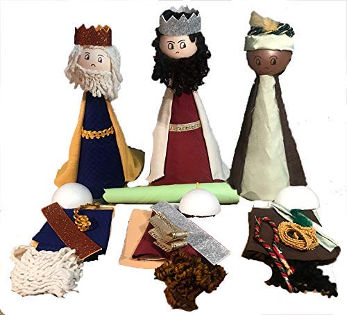 muñecos reyes magos en tela