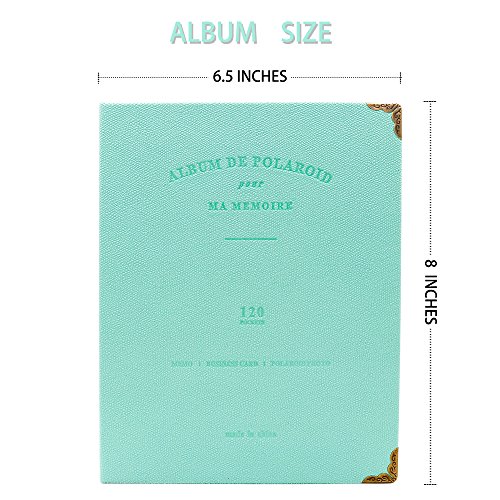 Ablus 120 Pockets Mini Photo Album for Fujifilm Instax Mini 7s 8 8+ 9 25 26 50s 70 90 Instant Camera & Name Card (Jade green)