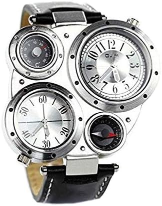 OUTLETISSIMO® Men's Military Tactical Watch in Nautical Steel Sea Compass Thermometer Silver