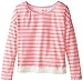 One Step Up Big Girls' Striped Top with Crochet Lace Hem