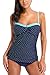 CharmLeaks Womens Bathing Suits Ruffle Tankini Top Tankini Swimsuit Tankini Size Blue Large