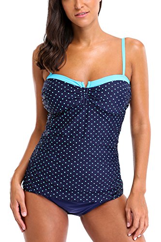 CharmLeaks Womens Bathing Suits Ruffle Tankini Top Tankini Swimsuit Tankini Size L