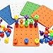 T-Juan MM Peg Board Set for Toddlers and Preschoolers Occupational Therapy Montessori Color Recognition Sorting & Counting（Fine Motor Toy Pegboard Set with 30 Pegs in Board）