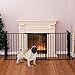 Teekland Baby Gate Fireplace Safety Fence with Doors, Pet Dog Gate/Baby Play Yard/Play Pen Extended Gate with 5 Panels for Stairs Kitchen Dining Room Black