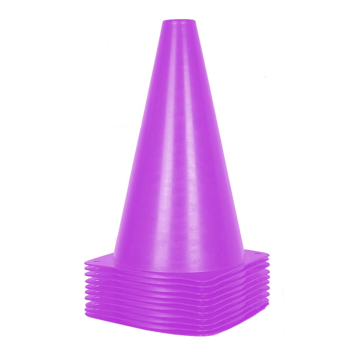 10 Pack Traffic Cones for Kids โ 23cm Soccer Trainning Cones for Outdoor Activity & Festive Events (Purple)