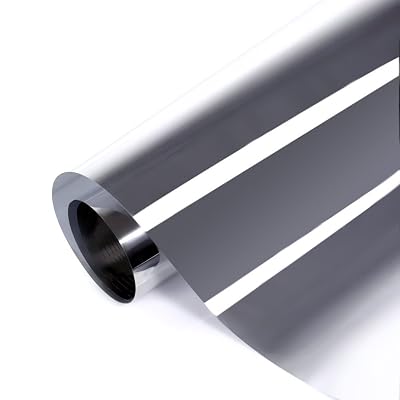 One Way Privacy Window Film, Mirror Reflective Glass Window Tint Non-Adhesive Static Cling for Home &amp;amp;amp; Office Daytime Privacy, Heat