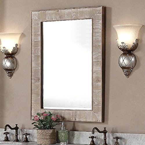 InFurniture 26" Soild (2636" H) WK8126 Solid Recycled Fir Mirror, 26" x 36", Driftwood