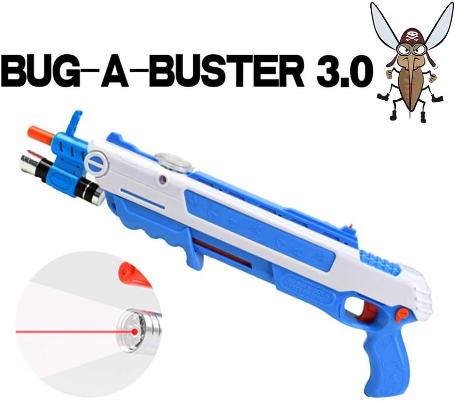 APOKI Fly Gun Mosquito Killer Salt Creative Mosquito Model Toy Salt Gun 3.0 Flycatcher Artifact Environmental Salt Fly Killer Pepper Bullets Blaster Airsoft For Bug Blow Gun (With Infrared laser)