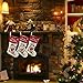 WEWILL Lovely Christmas Stockings Set of 3 Santa, Snowman, Reindeer, Xmas Character 3D Plush Linen Hanging Tag Knit Border Xmas for Kids Family