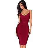meilun Womens Rayon Belt Detail Bandage Bodycon Party Dress