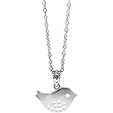 Charm America - Silver Bird Necklace- 925 Sterling Silver- Silver Adjustable Necklace 16"-18"