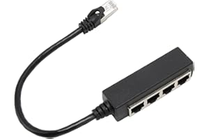 ZASCHMOY RJ45 Ethernet Splitter Cable - 1 to 4 Ports RJ45 Splitter Adapter - HighSpeed ABS PCB Ethernet Cable for Easy Connec