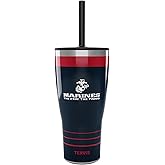 Tervis Traveler Marines The Few The Proud Triple Walled Insulated Tumbler Travel Cup Keeps Drinks Cold & Hot, 30oz - with Straw Lid, Stainless Steel