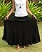 Women's Plus Size Long Maxi Pleated Skirt with Elastic Waist One Size Fits Most. Black
