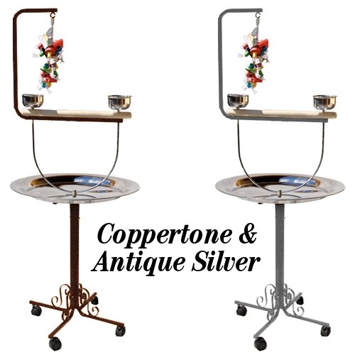 PARROT BIRD METAL PLAYSTAND PP_B71T toy cage cages toys gym african grey conure (COPPERTONE)