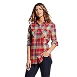 Zac & Rachel Women's Button Down Long Sleeve Shirt (X-Large, Red/Moorea Blue Plaid)