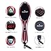 Ionic Hair Straightener Brush, w/Ceramic Heater and Temperature Settings Design, Flexible Floating Massage Head Design Hair Straightening Brush + 4 Bonus Included (New Pink)