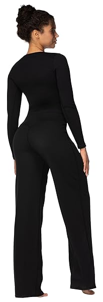 SUNZEL WOMENS FLARE YOGA PANTS WITH WIDE LEG AND HIGH WAIST TUMMY CONTROL BOOTCUT PANTS FOR WORKOUT EXERCISE RUNNING (30″, BLACK, M)