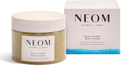 NEOM Real Luxury Body Scrub Lavender Sandalwood 100% Natural Vegan Organic 300g