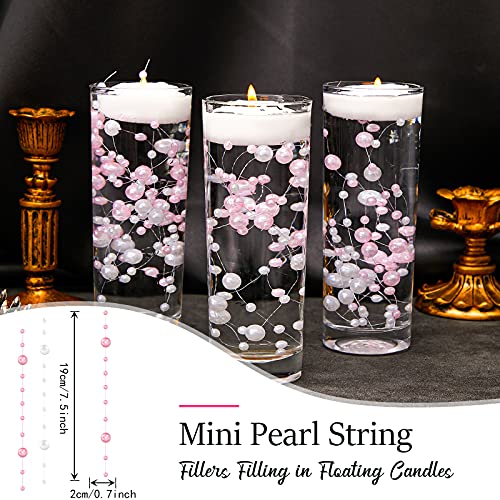 200 Pieces Artificial Pearl Chains for Floating Candles Centerpiece 7.5