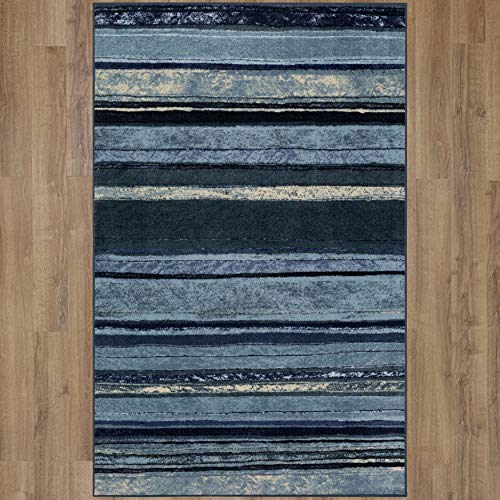 Mohawk Home New Wave Rainbow Dusk Striped Printed Area Rug, 5'x8', Blue & Cream Pricepulse