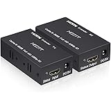 HDMI Extender, MISOTT 60 Meters HDMI Extender(Tx + Rx) Over single RJ45 cat5e Cat6 Cat7 Ethernet Cable Up to 196ft(60m), Supports 1080p, 3D, HDCP, EDID Management for PC, DVD, PS3, PS4, Roku, Laptop