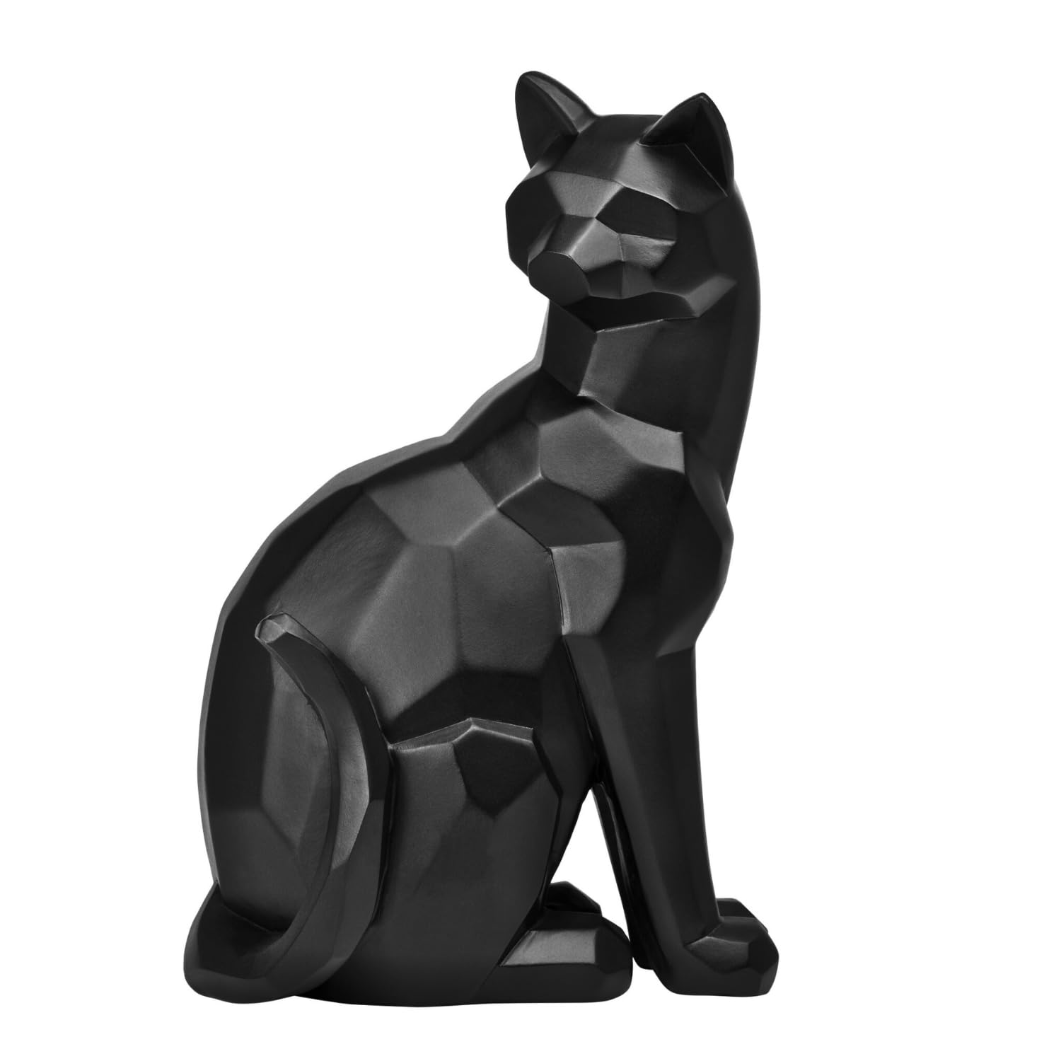 Torre & Tagus Sitting Decor Modern Figurine Sculpture for Home Office Desktop Bookshelf Mantle Living Room for Cat & Animal Lovers, Resin, Black, 9.5-inch Height