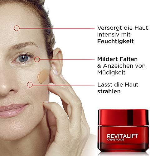 L'Oréal Paris Revitalift - Crema revitalizante para el cuidado facial, antiarrugas, extra firme, con ginseng rojo, 50 ml
