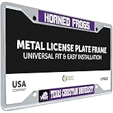 Desert Cactus Texas Christian University TCU Horned Frogs Car Accessories Metal License Plate Frame and Tag Holder for Front or Rear of Car (Mascot)