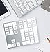 Cateck Bluetooth Numeric Keypad, Aluminum Wireless Bluetooth 34-Key Number pad with Multiple Shortcuts for Computer Laptop Windows Surface Pro Apple iMac iPad Android Tablet Smartphone- Silver