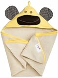 3 Sprouts Hooded Towel, Yellow Monkey