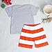 PHOTNO 1Set Suit outfit for Kid Baby Boys Summer Short sleeve t-shirt tops + Striped Beach Pants toddler (1-5Y) (100 (3T), Grey)