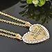 HOUSWEETY 2pcs Best Friend Pendant Necklace BFF Necklace