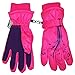 N'Ice Caps Girls Thinsulate and Waterproof Ski Gloves with Flower Tattoo Print (6-8yrs, Neon Pink/Purple)