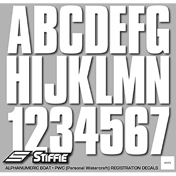 STIFFIE Hardline Boat Registration Numbers - 3 Inch Aqua/Navy Blue Alpha-Numeric Decals For USCG Compliance - View #8