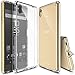 Ringke Fusion Compatible with Xperia Z5 Case Crystal Clear PC Back TPU Bumper with Screen Protector Drop Protection, Shock Absorption Technology Attached Dust Cap - Clear