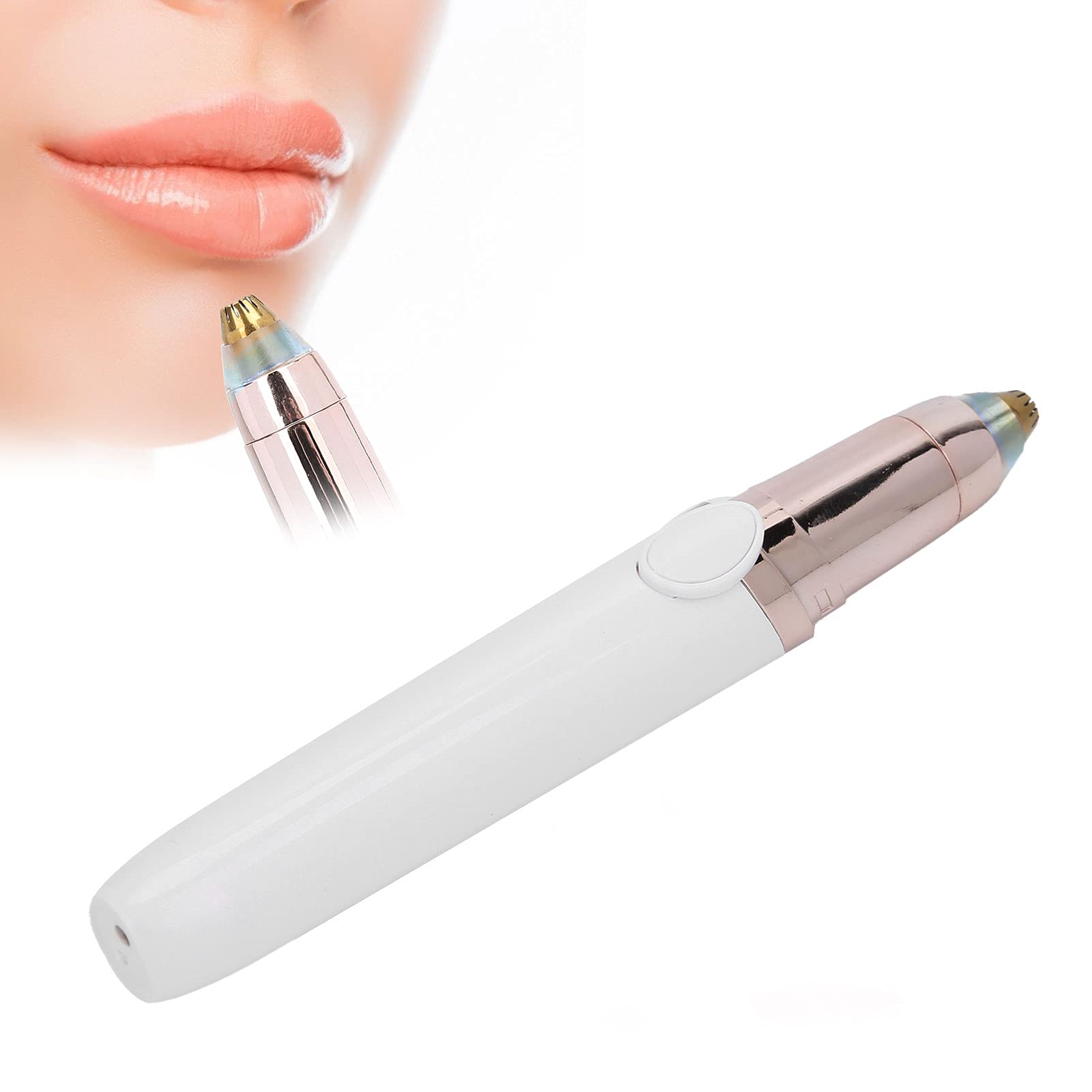 Eyebrow epilator, Painless Hair Removal, Facial epilator with LED Light, Small and Portable, cuts Nose and Ear Hair, for Removing Hair from Small Body Parts(White)