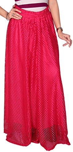 Carrel Women Net Fabric Long Length Printed Skirt
