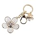 niceeshop(TM) Fashion Daisy Petal Shape Alloy Keychain Rhinestone Key Ring(White&Gold)
